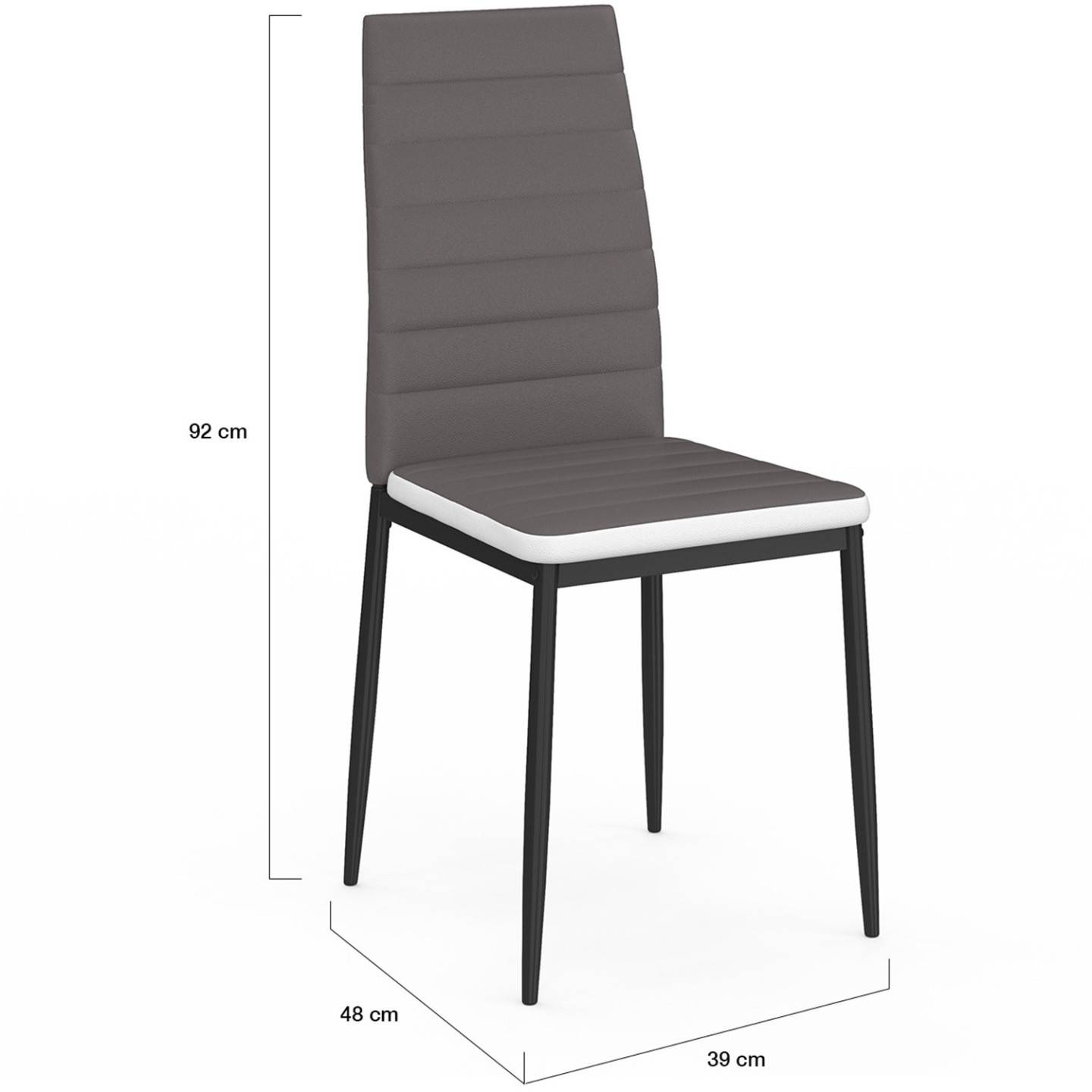 Ensemble table et chaises Premium XL [en.casa] Table à manger noir + Kit de chaises en 4 pièces noir