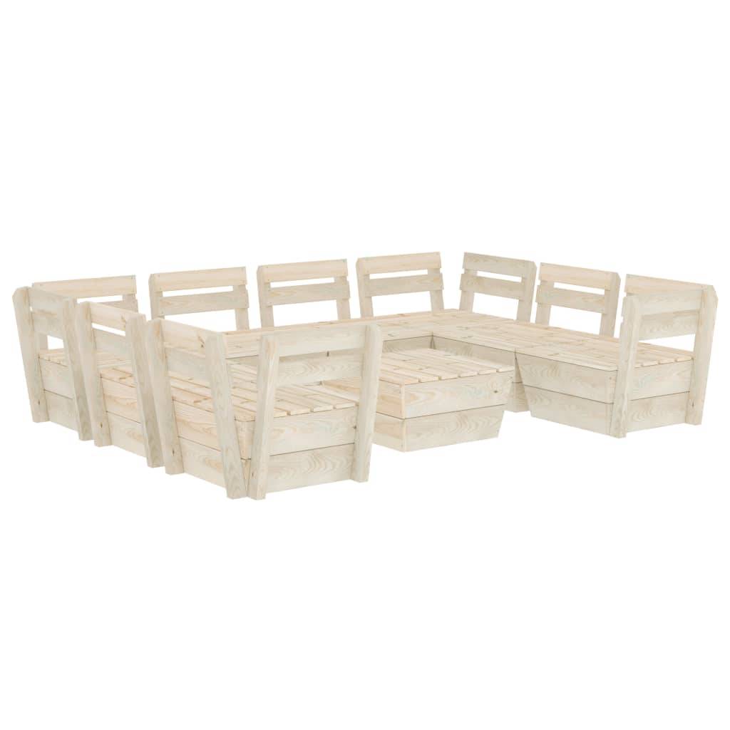 Vidaxl - Salon de jardin palette 9 pcs Bois d'épicéa imprégné vidaXL 3063726 - Imagen 2