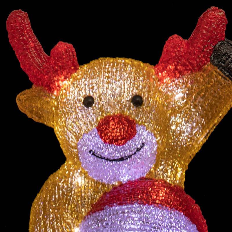 Fééric Lights & Christmas - Père Noël et bonhomme de neige lumineux extérieur H58cm 60 LED + transfo - Feeric Lights & Christmas - Imagen 2