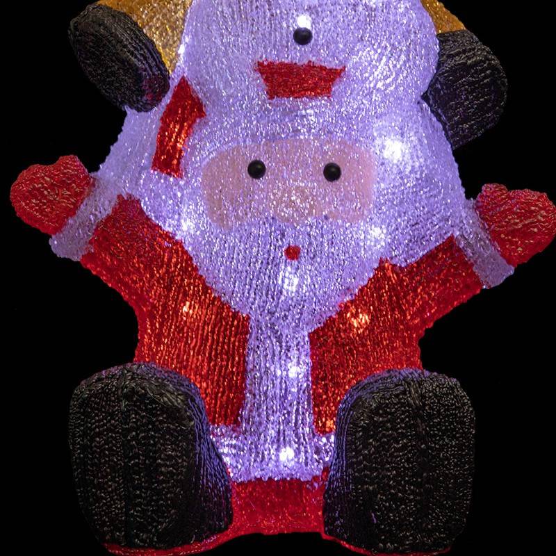 Fééric Lights & Christmas - Père Noël et bonhomme de neige lumineux extérieur H58cm 60 LED + transfo - Feeric Lights & Christmas - Imagen 3