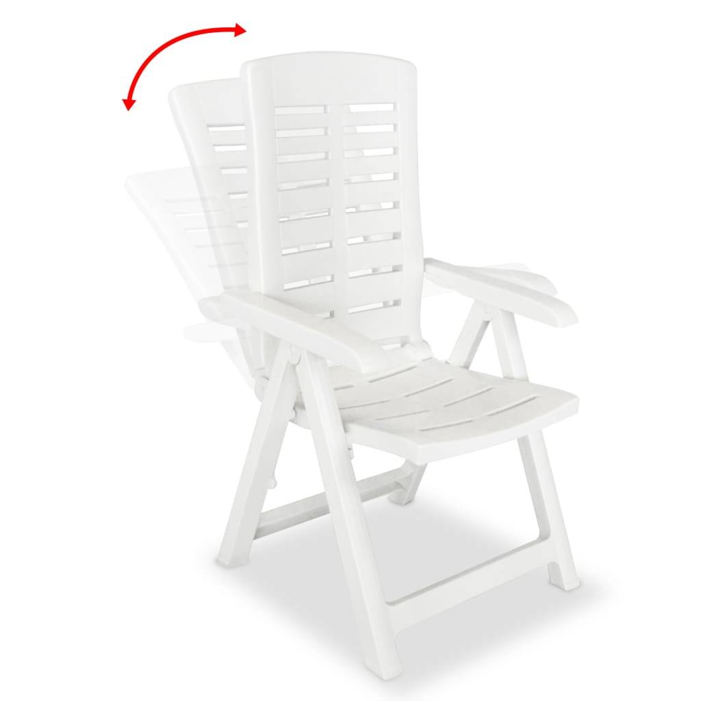 Vidaxl - Chaises inclinables de jardin lot de 4 Plastique Blanc vidaXL 275067 - Image 2