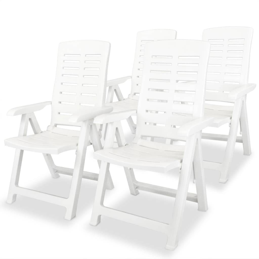 Vidaxl - Chaises inclinables de jardin lot de 4 Plastique Blanc vidaXL 275067 - Image 1