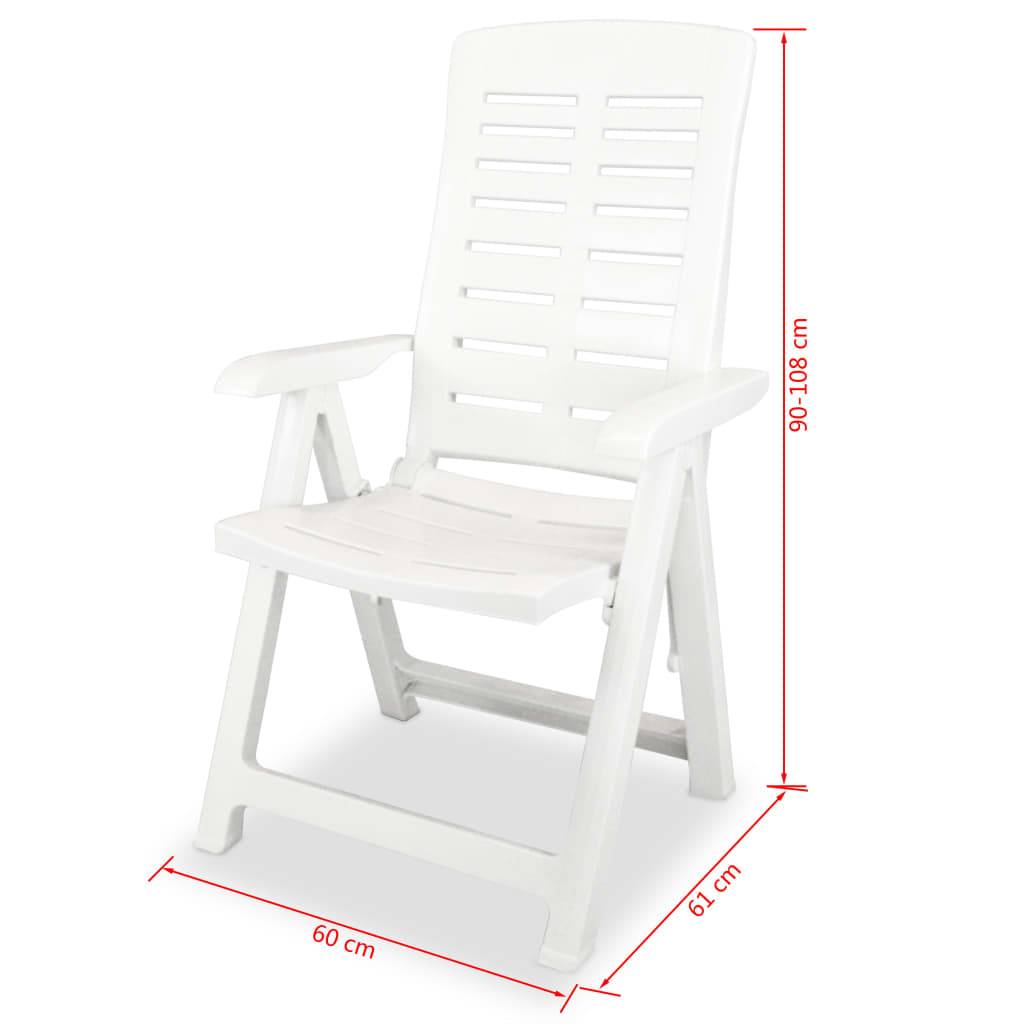 Vidaxl - Chaises inclinables de jardin lot de 4 Plastique Blanc vidaXL 275067 - Image 3