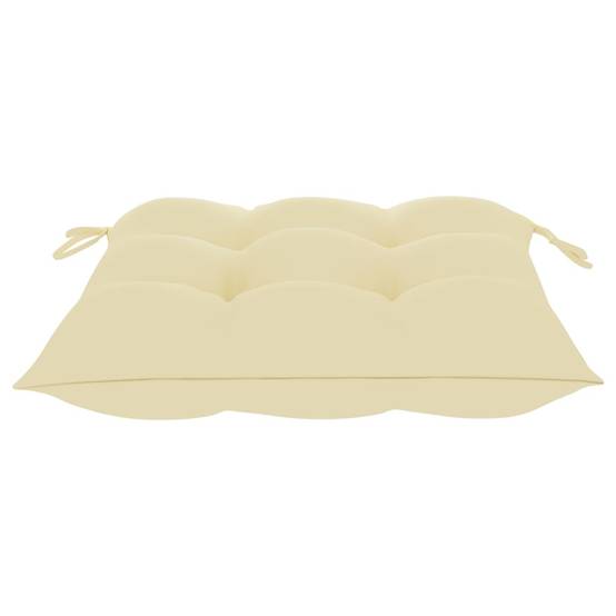 Lot de 4 Chaises de jardin et coussins - Chaises d'extérieur - Fauteuils de jardin blanc crème Teck massif-JU12622 - Image 9