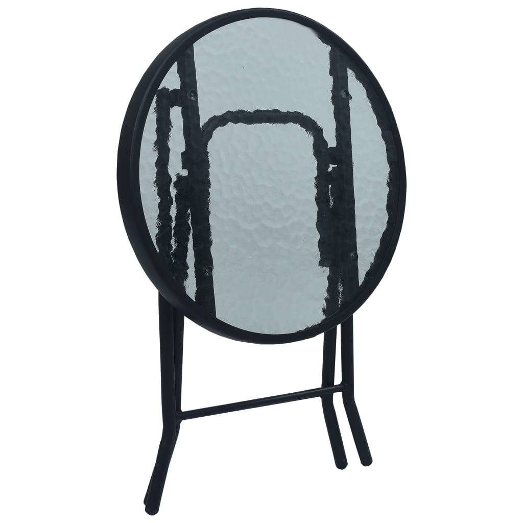 Helloshop26 - Ensemble de bistro jardin meuble extérieur terrasse 3 pièces noir acier - Imagen 6