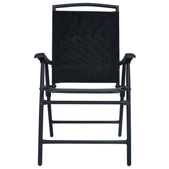 Helloshop26 - Ensemble de bistro jardin meuble extérieur terrasse 3 pièces noir acier - Imagen 7