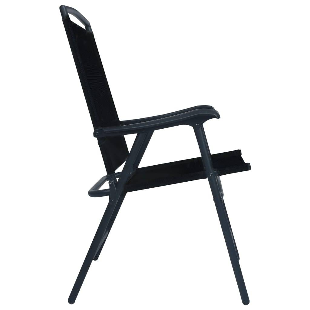 Helloshop26 - Ensemble de bistro jardin meuble extérieur terrasse 3 pièces noir acier - Imagen 8