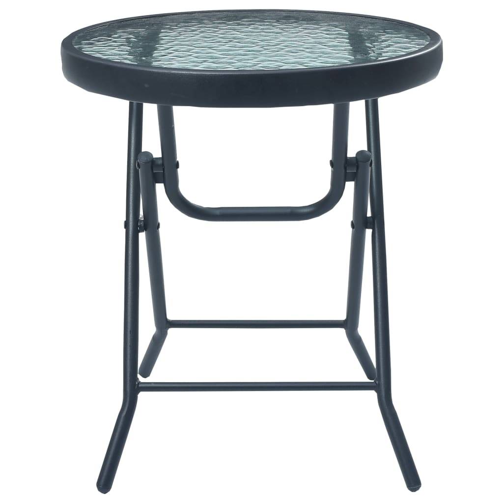 Helloshop26 - Ensemble de bistro jardin meuble extérieur terrasse 3 pièces noir acier - Imagen 3