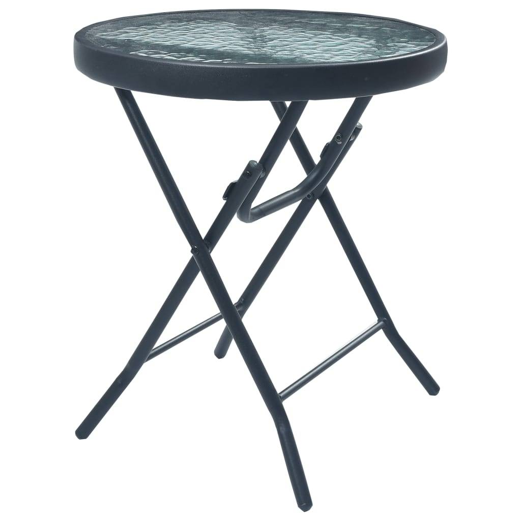 Helloshop26 - Ensemble de bistro jardin meuble extérieur terrasse 3 pièces noir acier - Imagen 4