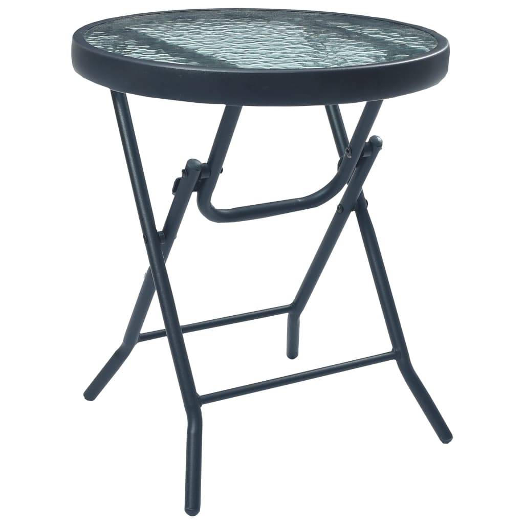 Helloshop26 - Ensemble de bistro jardin meuble extérieur terrasse 3 pièces noir acier - Imagen 2