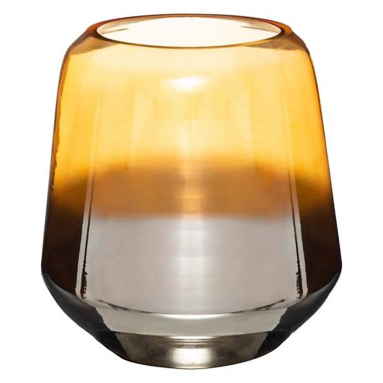 Vase Design "Metalambre" 24cm Ambre & Argent - Image 1