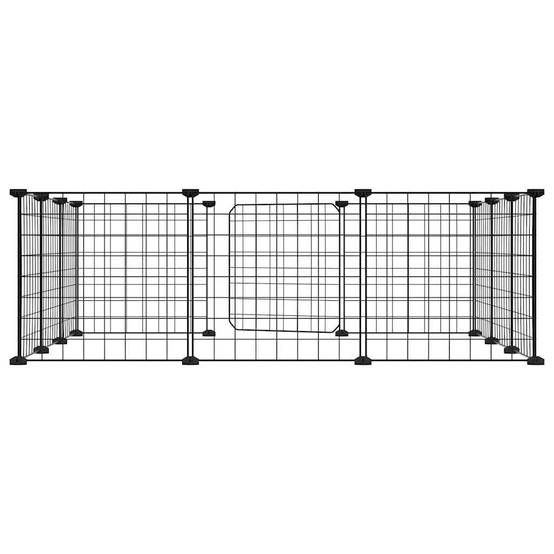 Grand enclos modulable 12 panneaux acier avec porte pour animaux Noir – ComfortXL Outdoor Living - Image 5