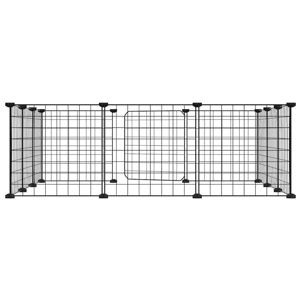 Grand enclos modulable 12 panneaux acier avec porte pour animaux Noir – ComfortXL Outdoor Living - Image 5