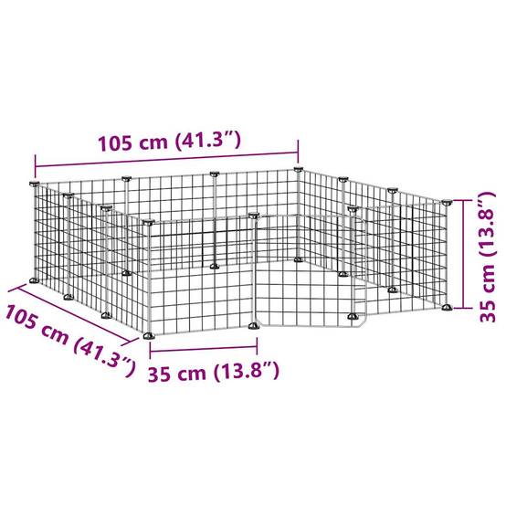 Grand enclos modulable 12 panneaux acier avec porte pour animaux Noir – ComfortXL Outdoor Living - Image 8