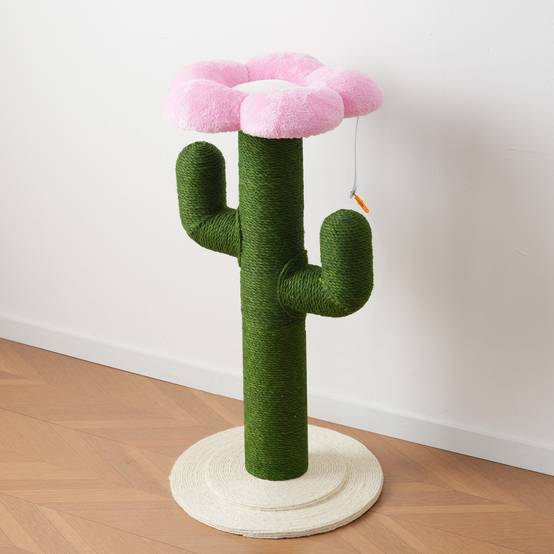 Arbre à Chat Cactus 90 cm, Poteaux en Sisal Épais, Griffoir avec Système Anti-Basculement, Arbre à Chat d’Intérieur, Design Vert - Image 8