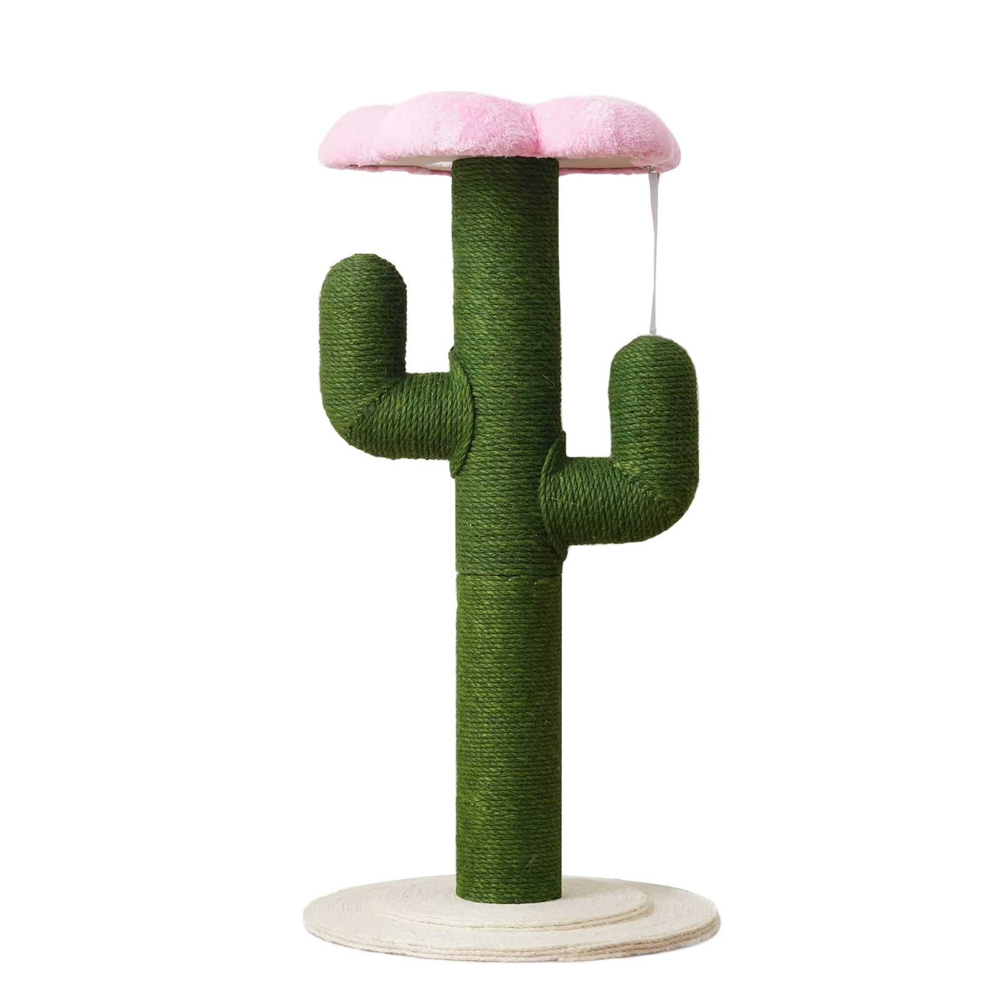 Arbre à Chat Cactus 90 cm, Poteaux en Sisal Épais, Griffoir avec Système Anti-Basculement, Arbre à Chat d’Intérieur, Design Vert - Image 7