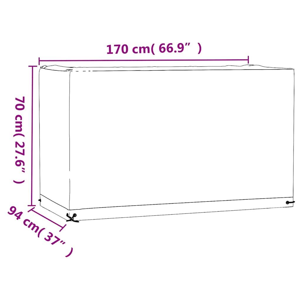Housse de protection | Couvercle de protection | Housses salon de jardin 2 pcs 8œillets 170x94x70cm rectangulaire Maison Chic - Image 10