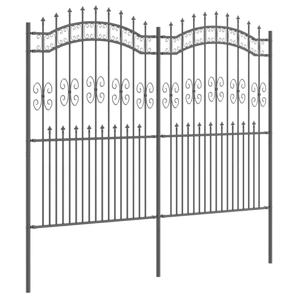 Clôture de jardin - Panneau de clôture - Palissade Gris 215 cm Acier peint par poudre g571 - Image 3