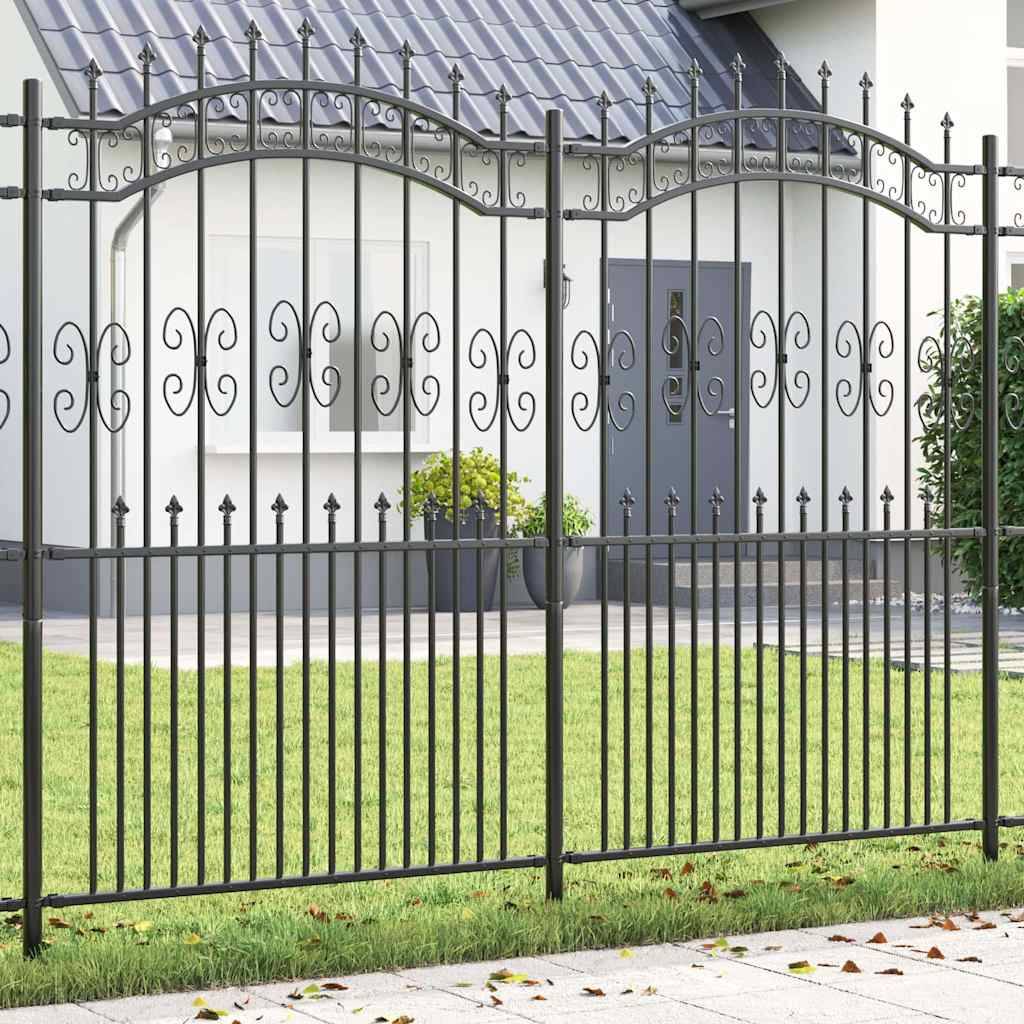 Clôture de jardin - Panneau de clôture - Palissade Gris 215 cm Acier peint par poudre g571 - Image 2