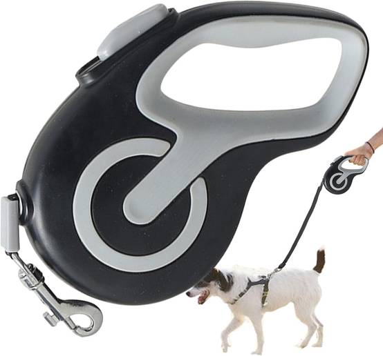 Laisse rétractable pour chien - 4,9 m nylon résistant - Poignée ergonomique antidérapante - noir - Living123 - Image 3