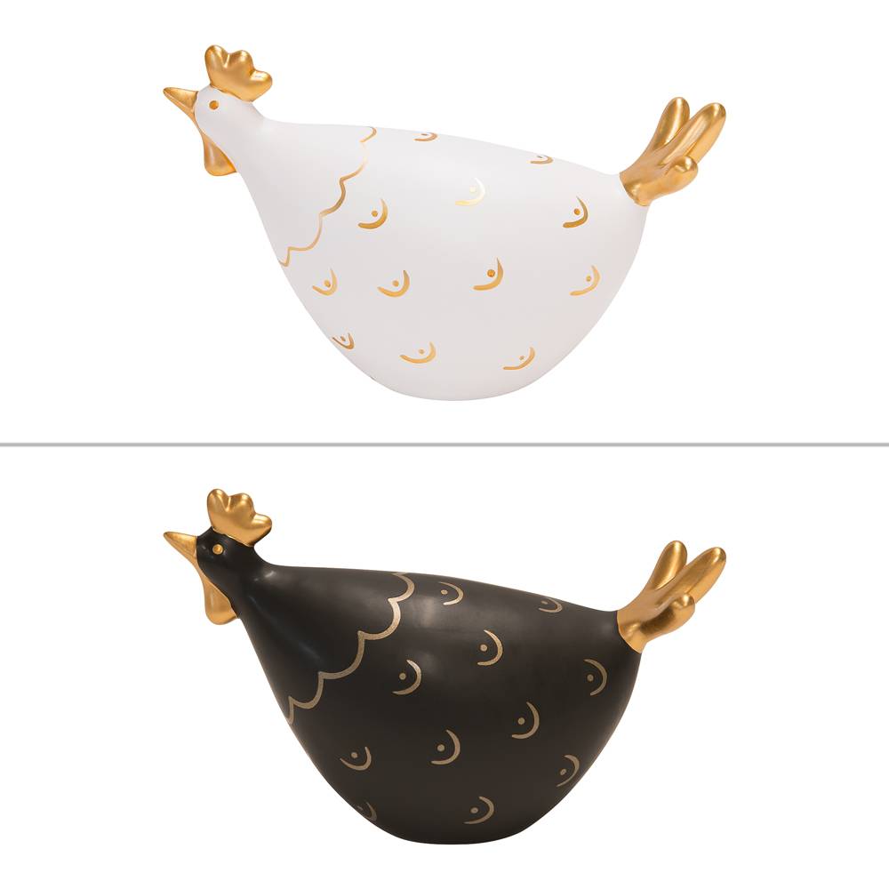 Poule Jacquotte couchée 13 cm (1 modèle aléatoire)