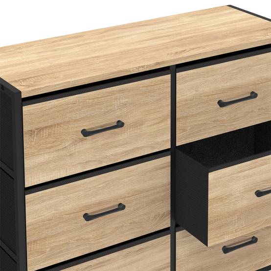 Commode 6 tiroirs en tissu UTAH 80 cm meuble de rangement design industriel - Image 6