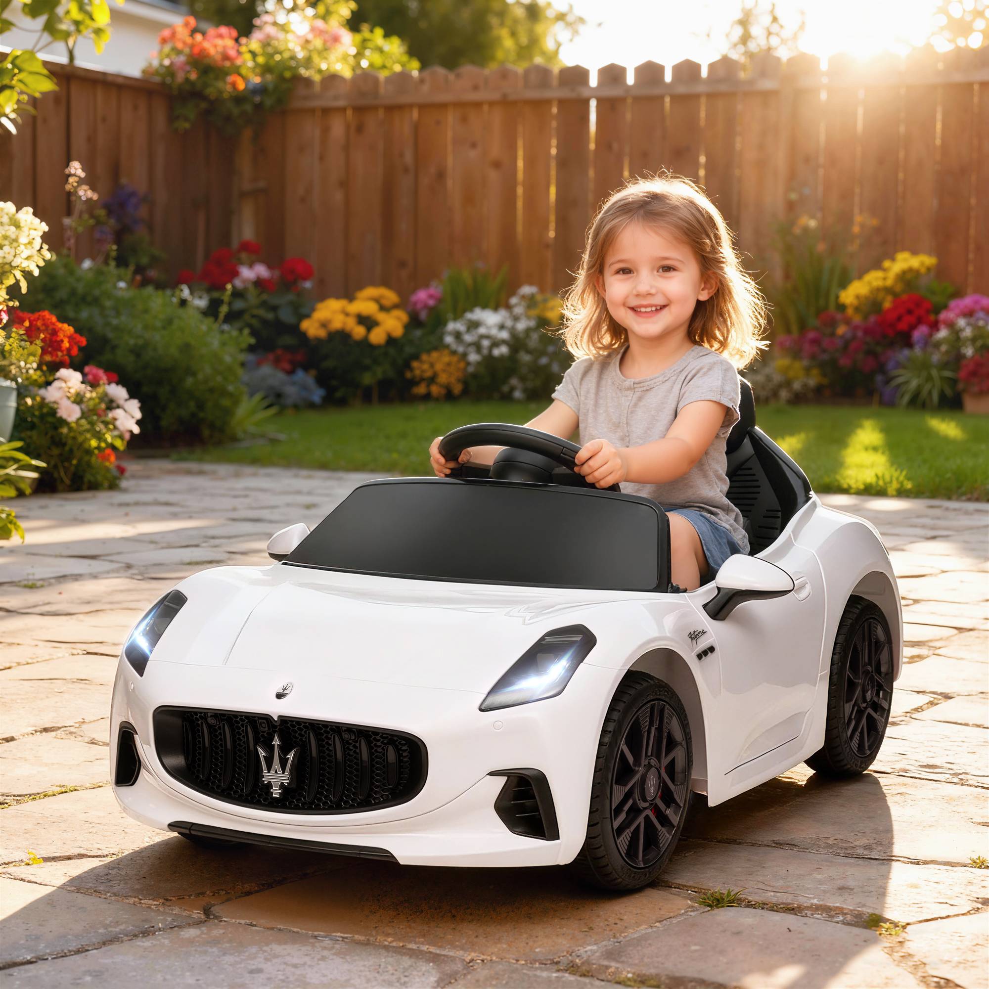 Voiture électrique pour enfants sous licence Maserati Gran Turismo Folgore, 12V avec télécommande, de 3 à 5 ans, blanc - Image 3