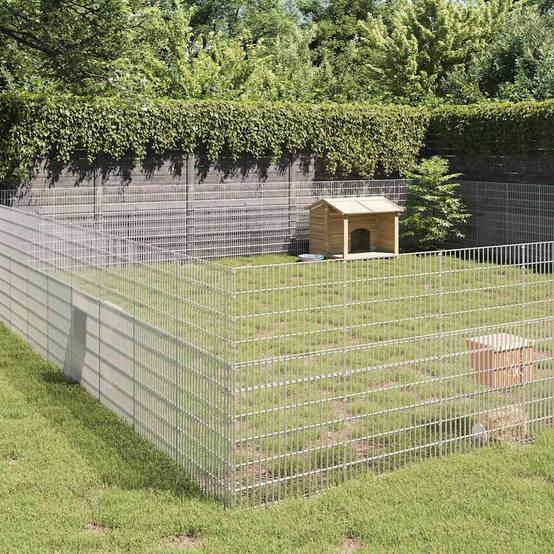 Enclos Géant Modulable 48 Panneaux Hauts 54x100 cm Fer Galvanisé pour Animaux - ComfortXL Pet Living - Image 1