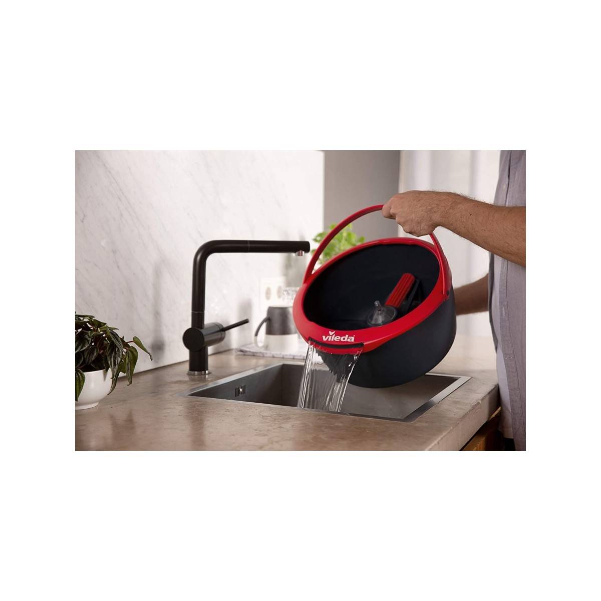 Balai laveur Vileda Spin & Clean Essorage sans effort par simple activation du manche Chiffon lavable en machine - Imagen 2