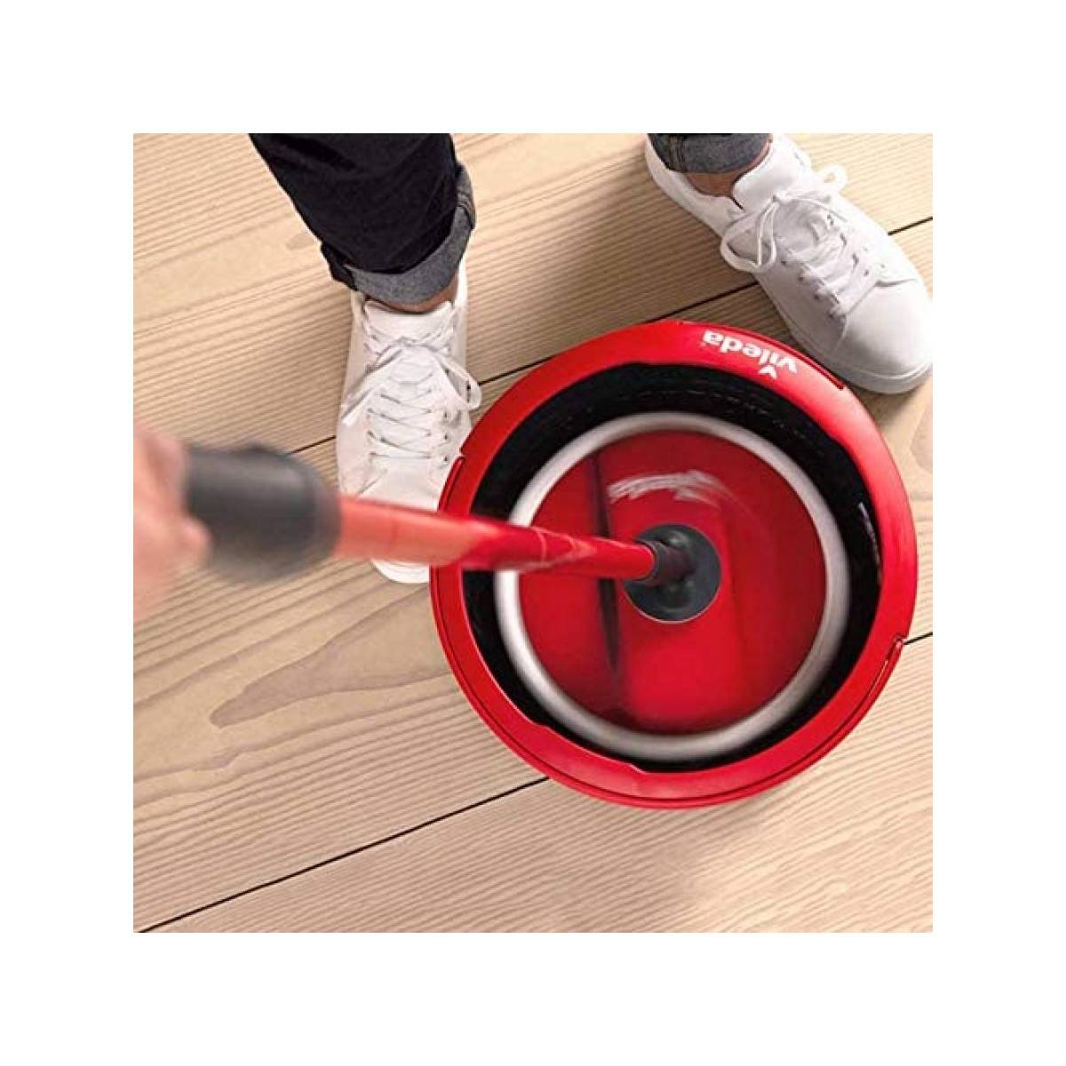 Balai laveur Vileda Spin & Clean Essorage sans effort par simple activation du manche Chiffon lavable en machine - Imagen 4