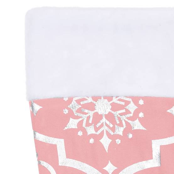 Jupe de sapin de Noël - Robe de sapin - Tapis de sapin de luxe avec chaussette Rose 150 cm Tissu - Image 7