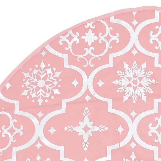 Jupe de sapin de Noël - Robe de sapin - Tapis de sapin de luxe avec chaussette Rose 150 cm Tissu - Image 6