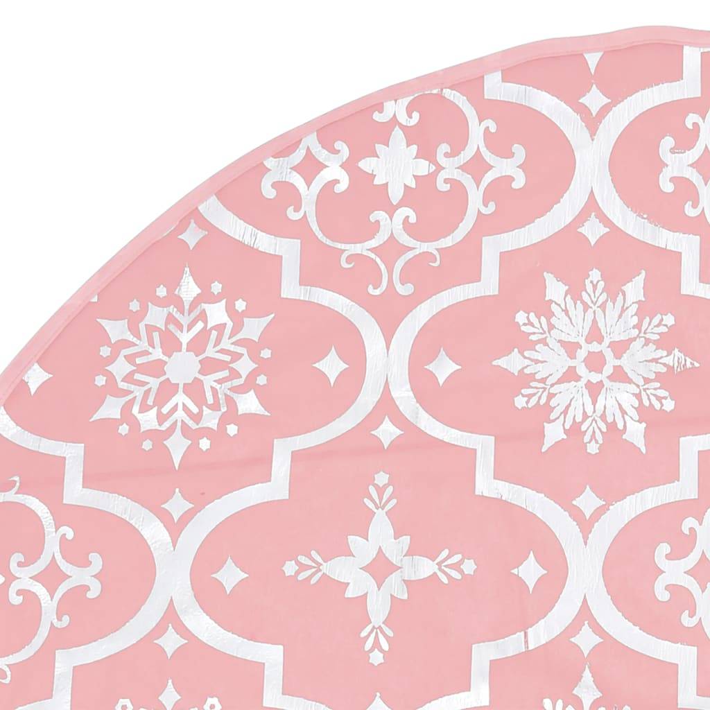 Jupe de sapin de Noël - Robe de sapin - Tapis de sapin de luxe avec chaussette Rose 150 cm Tissu - Image 6