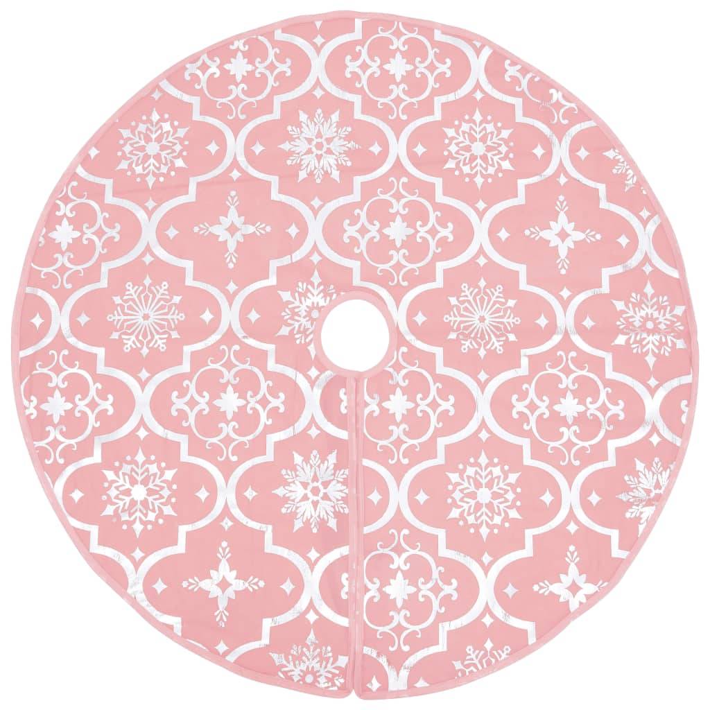 Jupe de sapin de Noël - Robe de sapin - Tapis de sapin de luxe avec chaussette Rose 150 cm Tissu - Image 3
