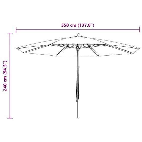 PANGIVO - Parasol extérieur en bois avec mât en bambou, vert, 350 x 240 cm - PANGIVO - Image 5