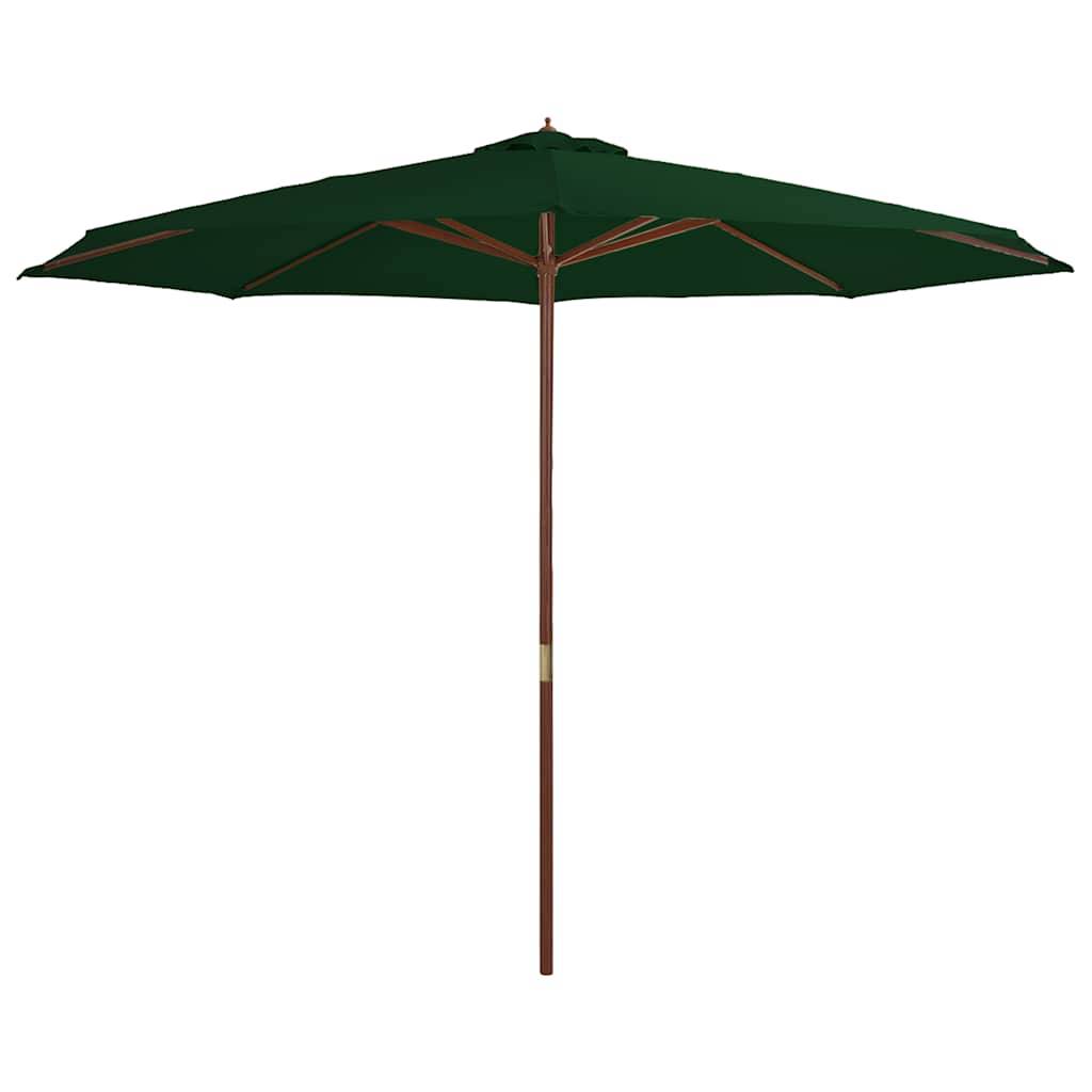 PANGIVO - Parasol extérieur en bois avec mât en bambou, vert, 350 x 240 cm - PANGIVO - Image 2