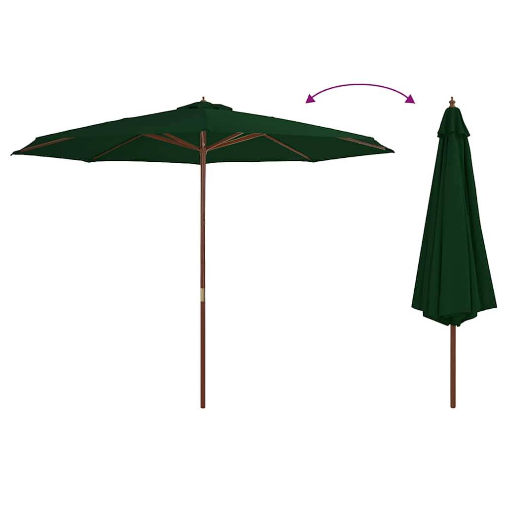PANGIVO - Parasol extérieur en bois avec mât en bambou, vert, 350 x 240 cm - PANGIVO - Image 3