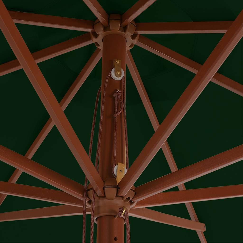 PANGIVO - Parasol extérieur en bois avec mât en bambou, vert, 350 x 240 cm - PANGIVO - Image 4