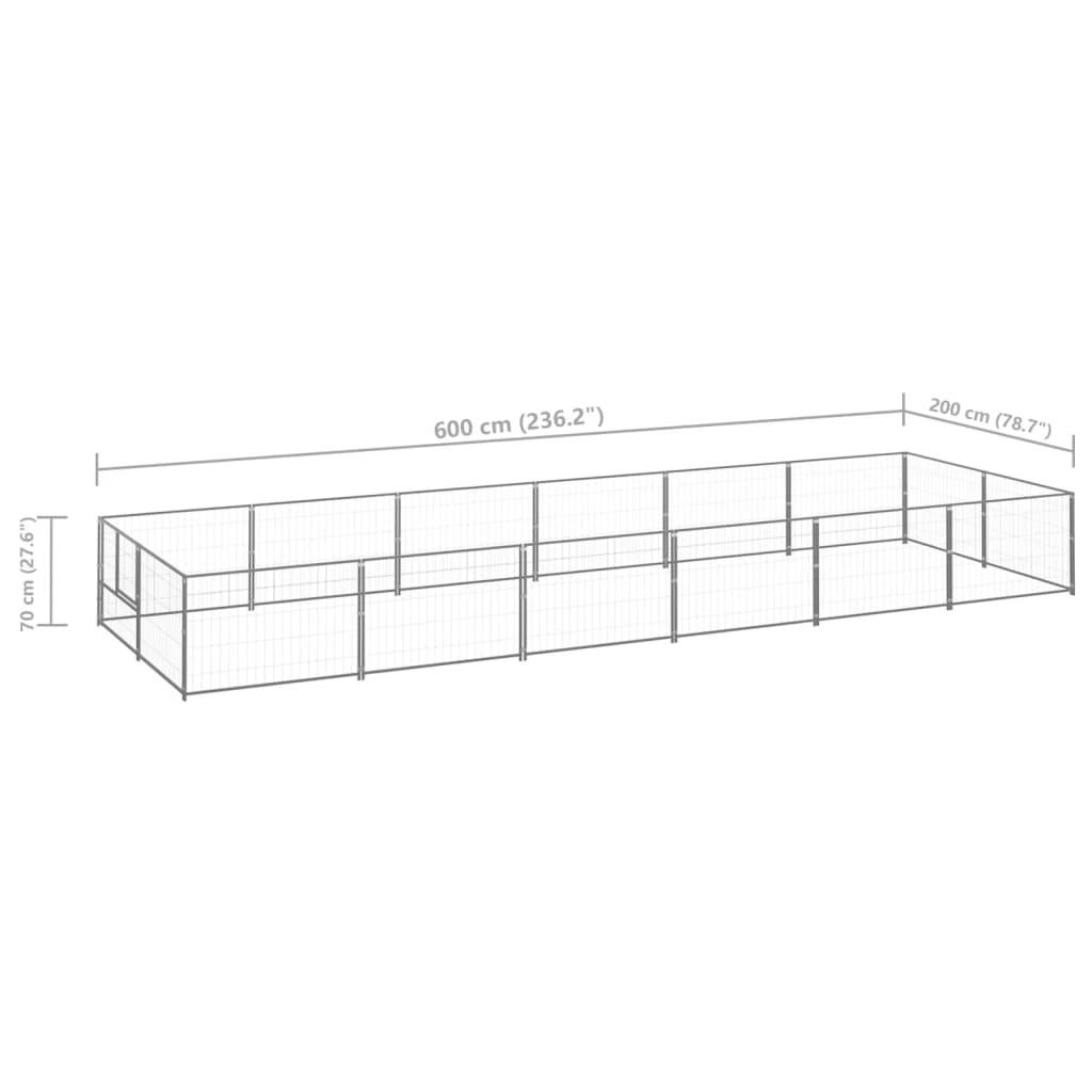 Vidaxl - Chenil Argenté 12 m² Acier vidaXL 3082122 - Imagen 3