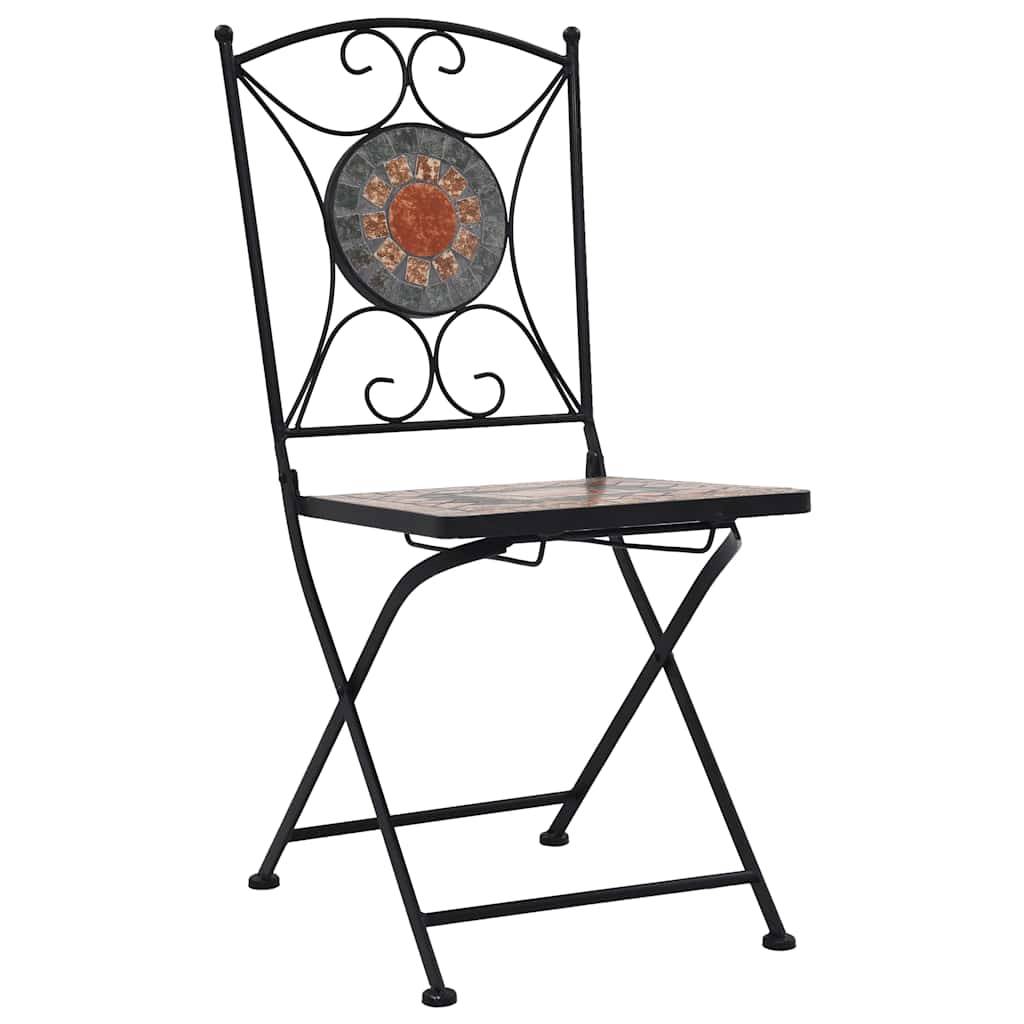 Vidaxl - Chaises pliantes Mosaic, lot de 2, orange/gris vidaXL 46718 - Imagen 2