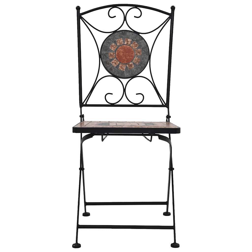 Vidaxl - Chaises pliantes Mosaic, lot de 2, orange/gris vidaXL 46718 - Imagen 9