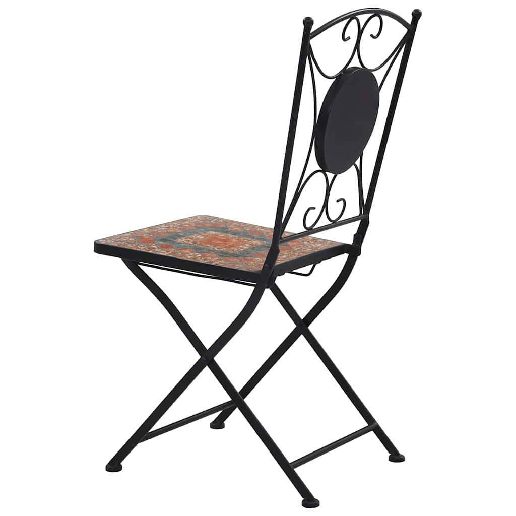 Vidaxl - Chaises pliantes Mosaic, lot de 2, orange/gris vidaXL 46718 - Imagen 7