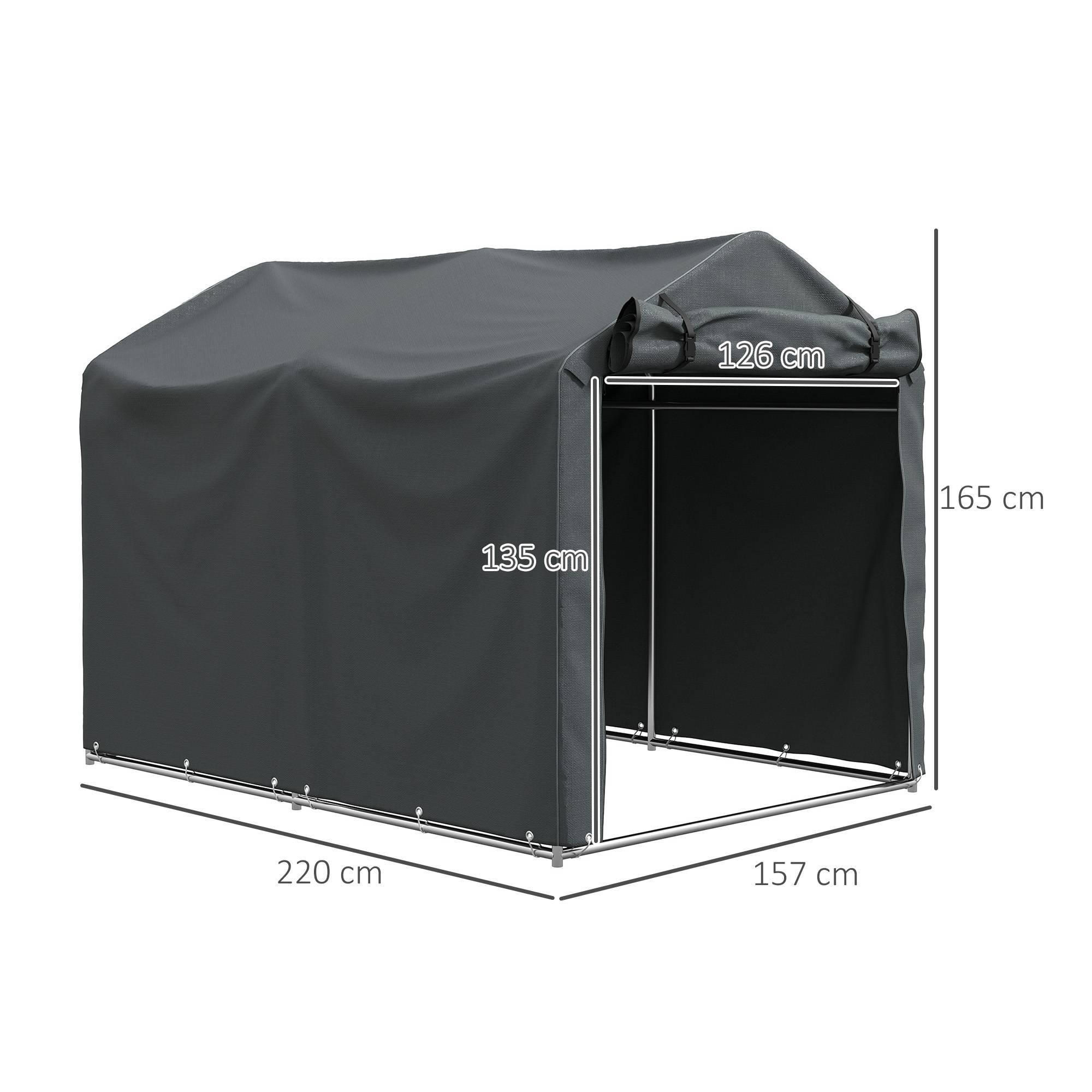 Abri Vélo Extérieur 2 x 1,6 x 1,65 m Cadre Métal Galvanisé Imperméable Résistant aux UV - Image 5