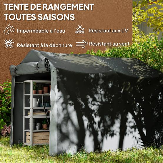 Abri Vélo Extérieur 2 x 1,6 x 1,65 m Cadre Métal Galvanisé Imperméable Résistant aux UV - Image 6