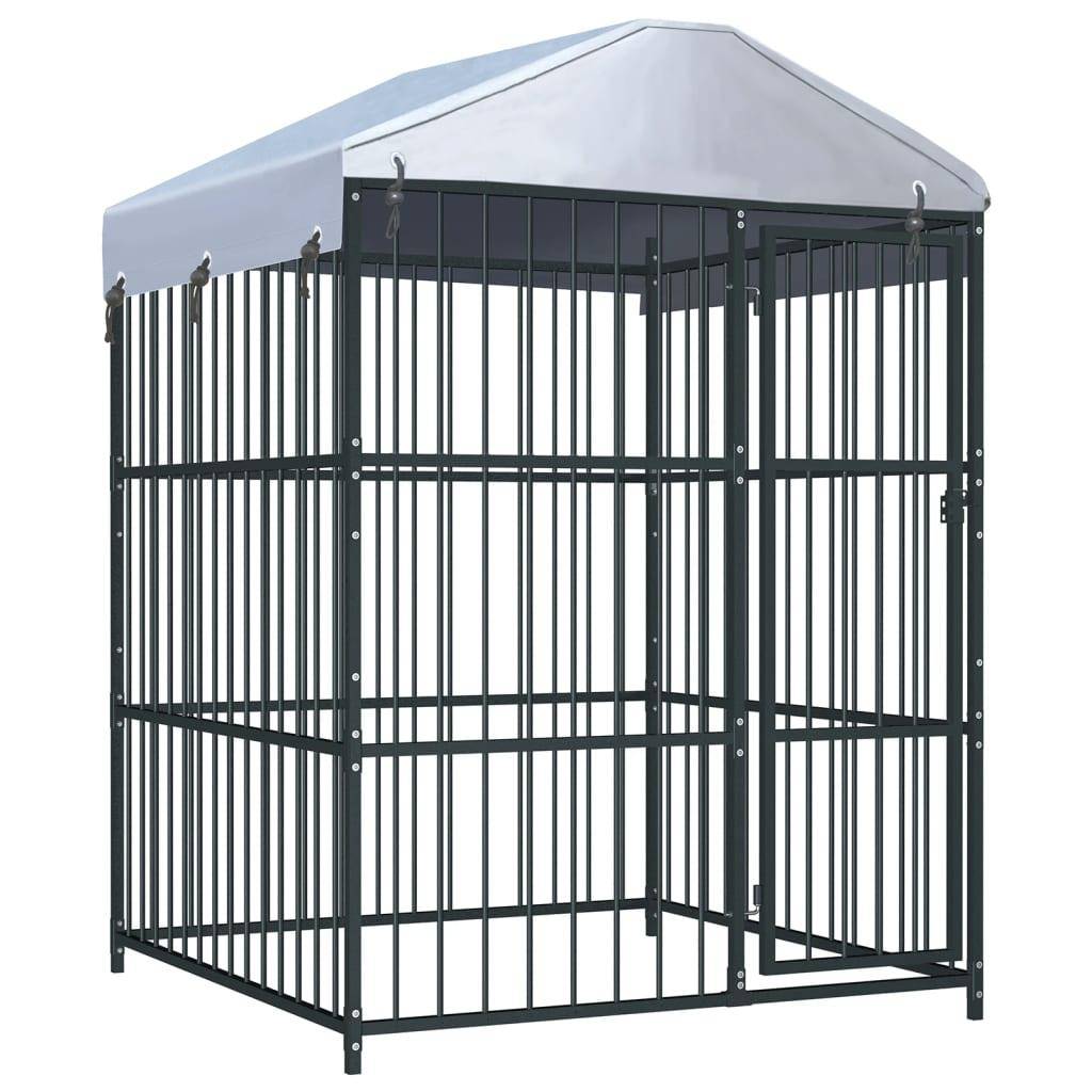 Helloshop26 - Chenil extérieur cage enclos parc animaux chien d'extérieur avec toit pour chiens 150 x 150 x 210 cm - Imagen 1