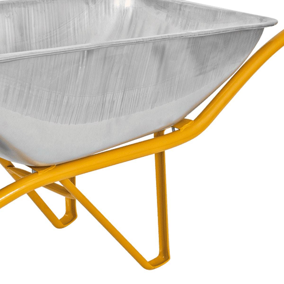 Brouette de chantier 85 Litres Galvanisée Caisse carrée Roues gonflées VITO - Imagen 4