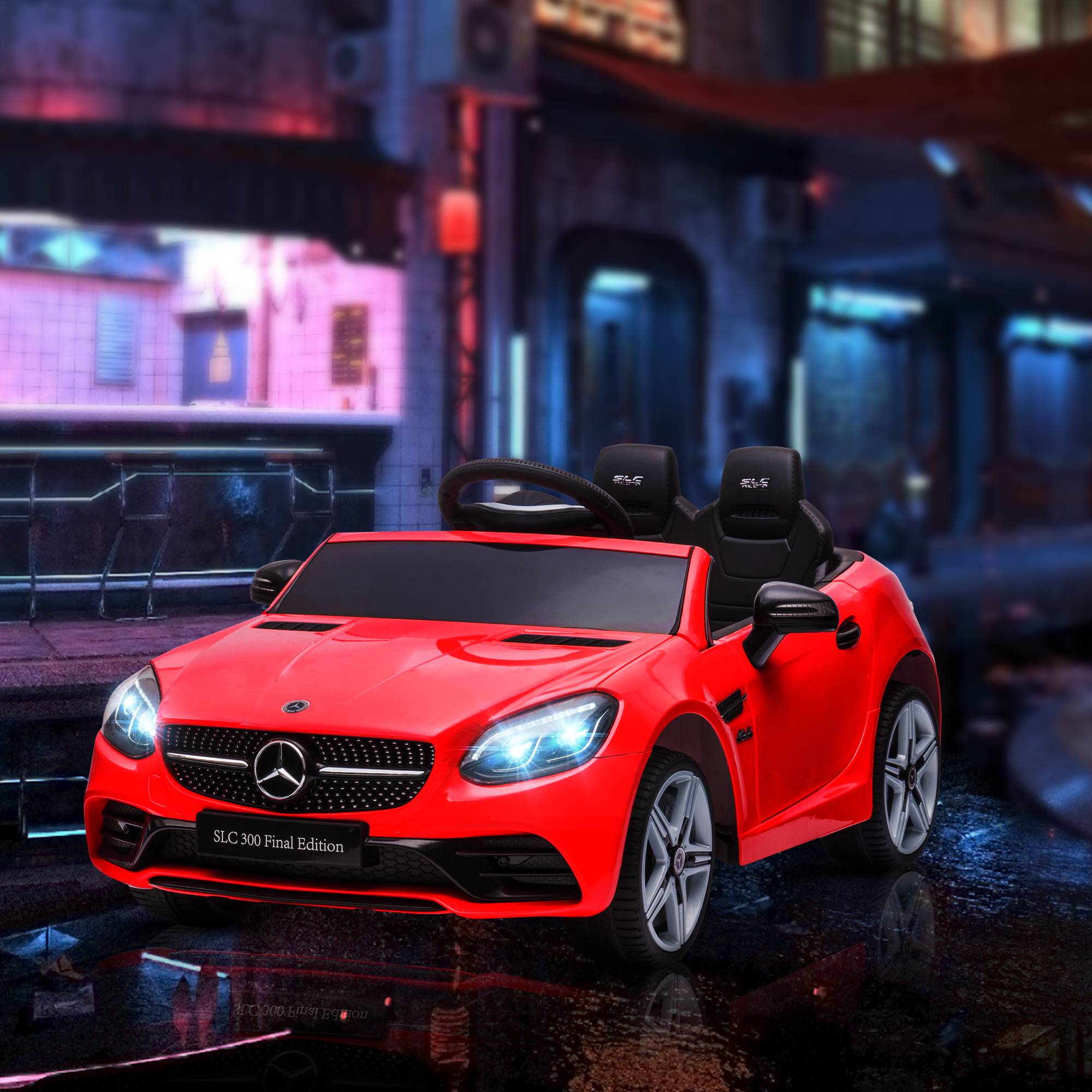 Sans Marque - Voiture électrique Mercedes SLC 300 licence officielle enfants télécommande polypropylène métal 107x62,5x44 cm rouge - Image 4