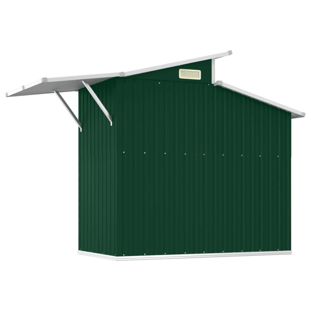 Helloshop26 - Abri de jardin cabane cabanon maison de stockage remise extérieur hangar outils robuste 270 x 130 x 208,5 cm acier Galvanisé vert - Imagen 5