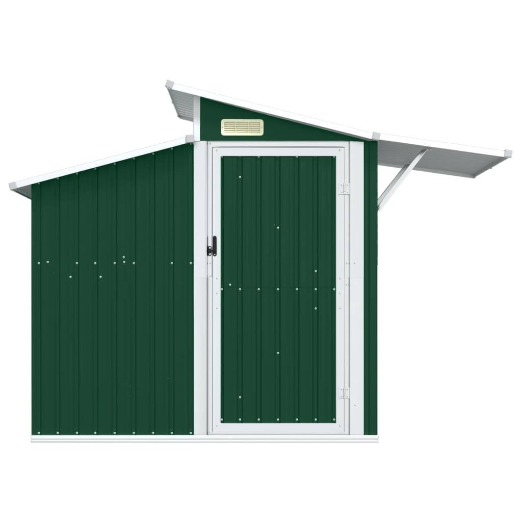 Helloshop26 - Abri de jardin cabane cabanon maison de stockage remise extérieur hangar outils robuste 270 x 130 x 208,5 cm acier Galvanisé vert - Imagen 2