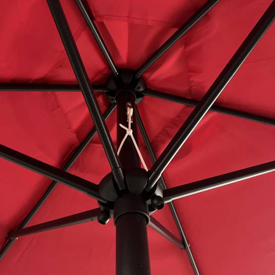 Parasol droit HAPUNA rond 2,70m de diamètre rouge - HAPPY GARDEN - Imagen 5